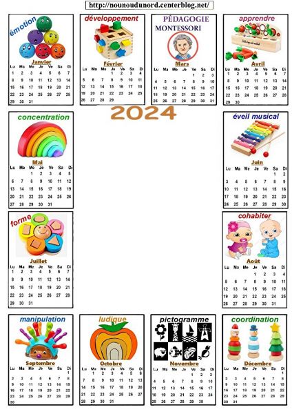 Calendrier 2024-2025 Calendrier 2024 à imprimer Calendrier scolaire enfant  par Le Temps des Paillettes -  Portugal