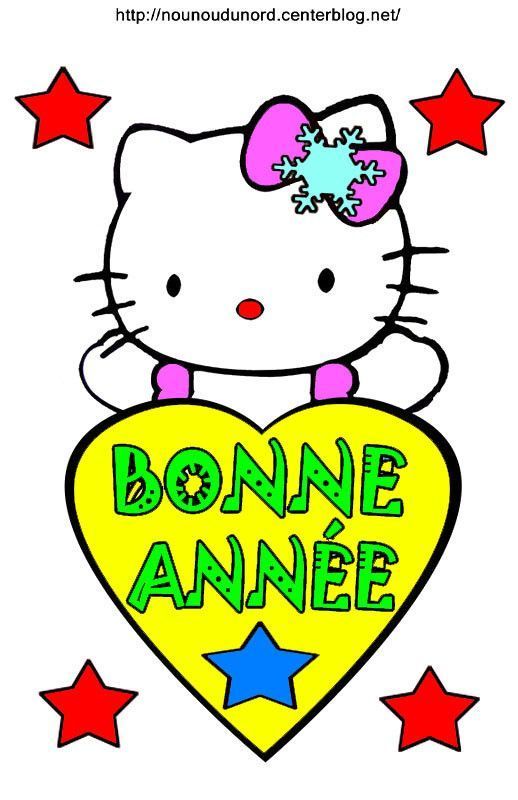 carte bonne annee hello kitty