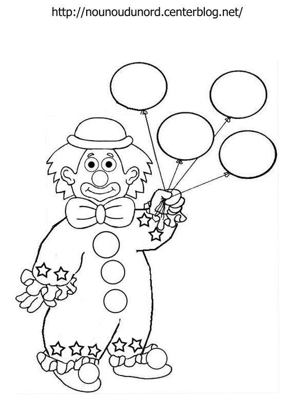 Coloriage Clown ballon dessiné par nounoudunord 