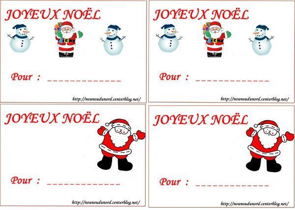 Étiquettes Cadeaux de Noël à imprimer - Téléchargement gratuit