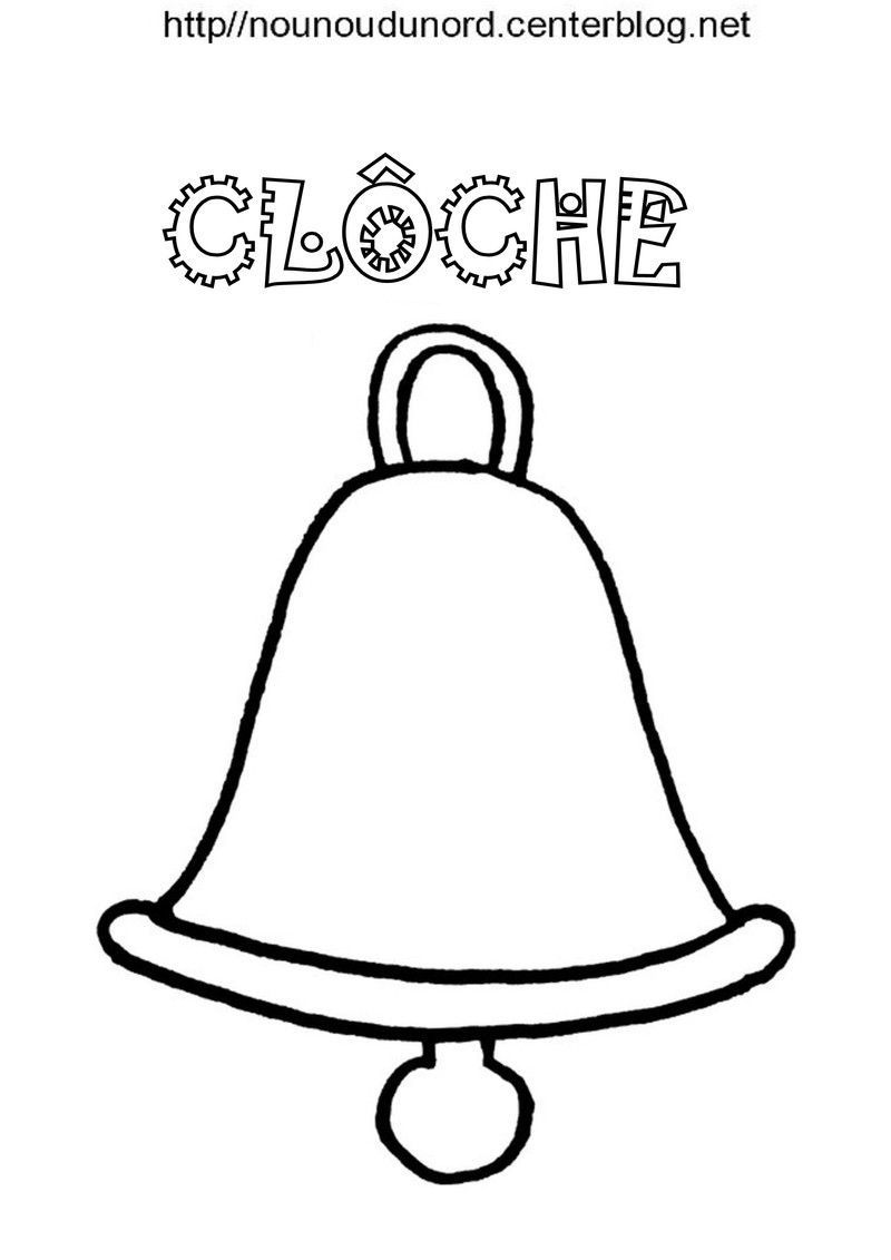 Cloche De Paques Dessin Couleur Clôches de Pâques pour gommettes à colorier et en couleur.