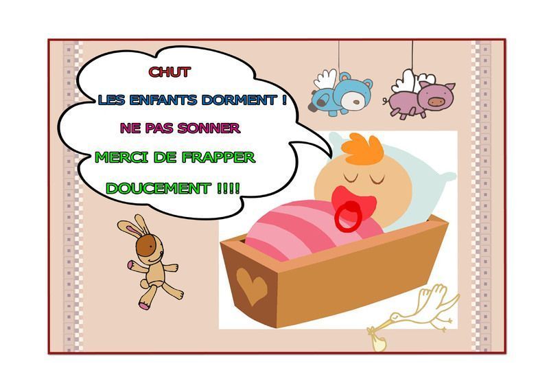 affiche bébé dort frapper doucement
