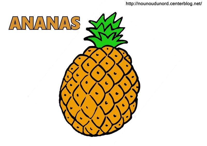 Coloriage Ananas Gommettes En Couleur