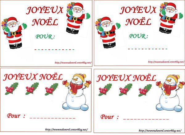 Étiquettes pour cadeaux de Noël à imprimer gratuitement !