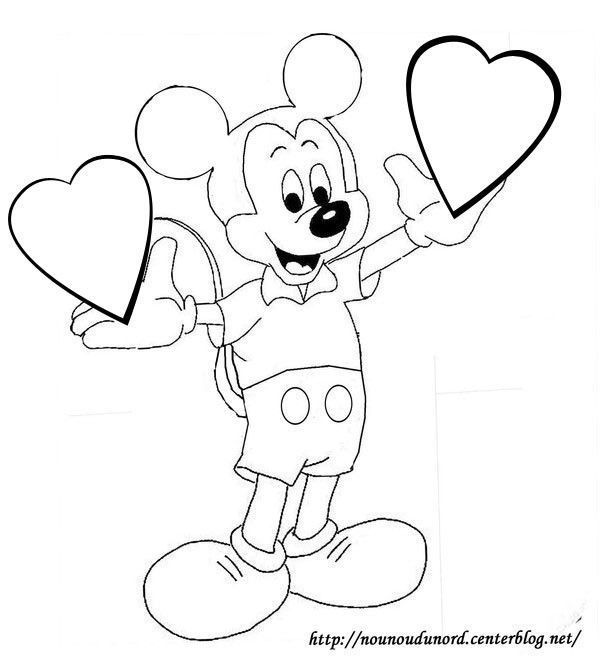 Coloriage Coeur Mickey Desiné Par Nounoudunord