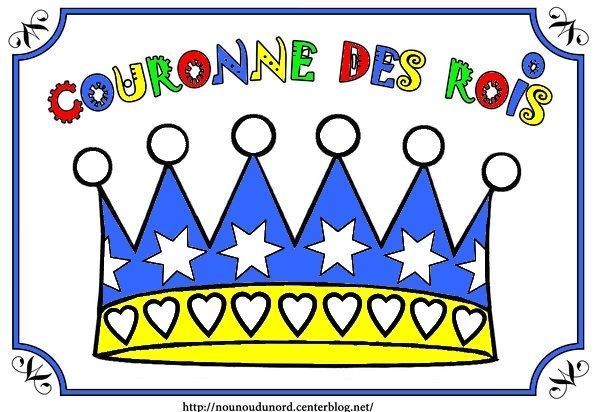 Couronne des rois en coloriage, à gommettes, en couleur