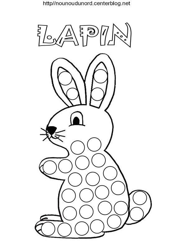 Coloriage Enfant déguisé en lapin de Pâques - Dessin gratuit