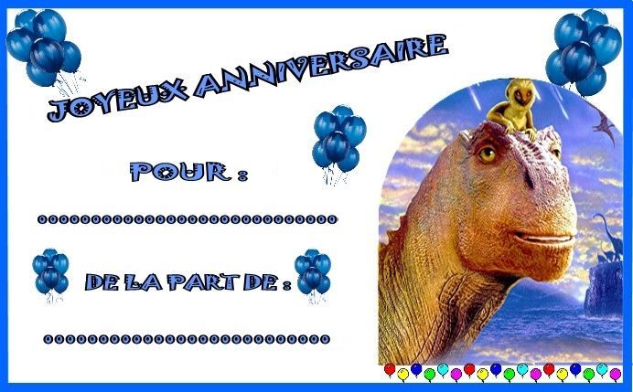 Carte joyeux anniversaire dinosaure - Anniversaire Enfant