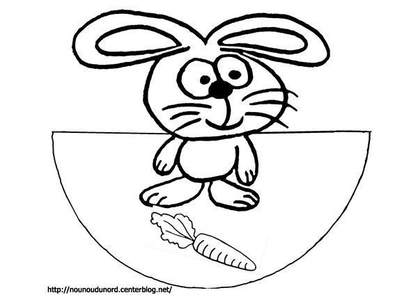 Coloriage cône lapin  de Pâques dessiné par nounoudunord