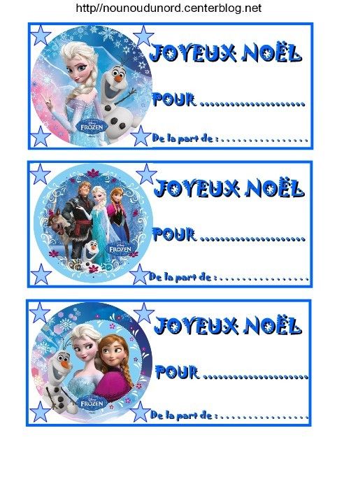 10 x Disney Frozen cadeau de Noël étiquettes 2 modèles de qualité de Noël 8 cm x 8 cm Entièrement neuf sous emballage 
