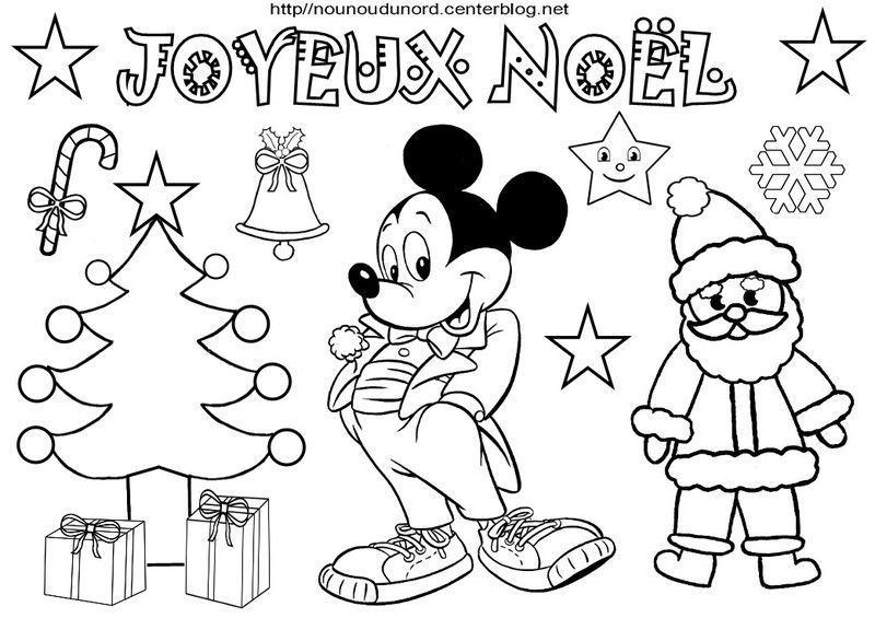 Coloriage Mickey fête Noël ! - Mickey Junior