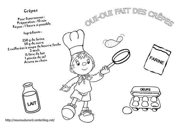 Coloriage Oui Oui Qui Fait Des Crepes Pour La Chandeleur