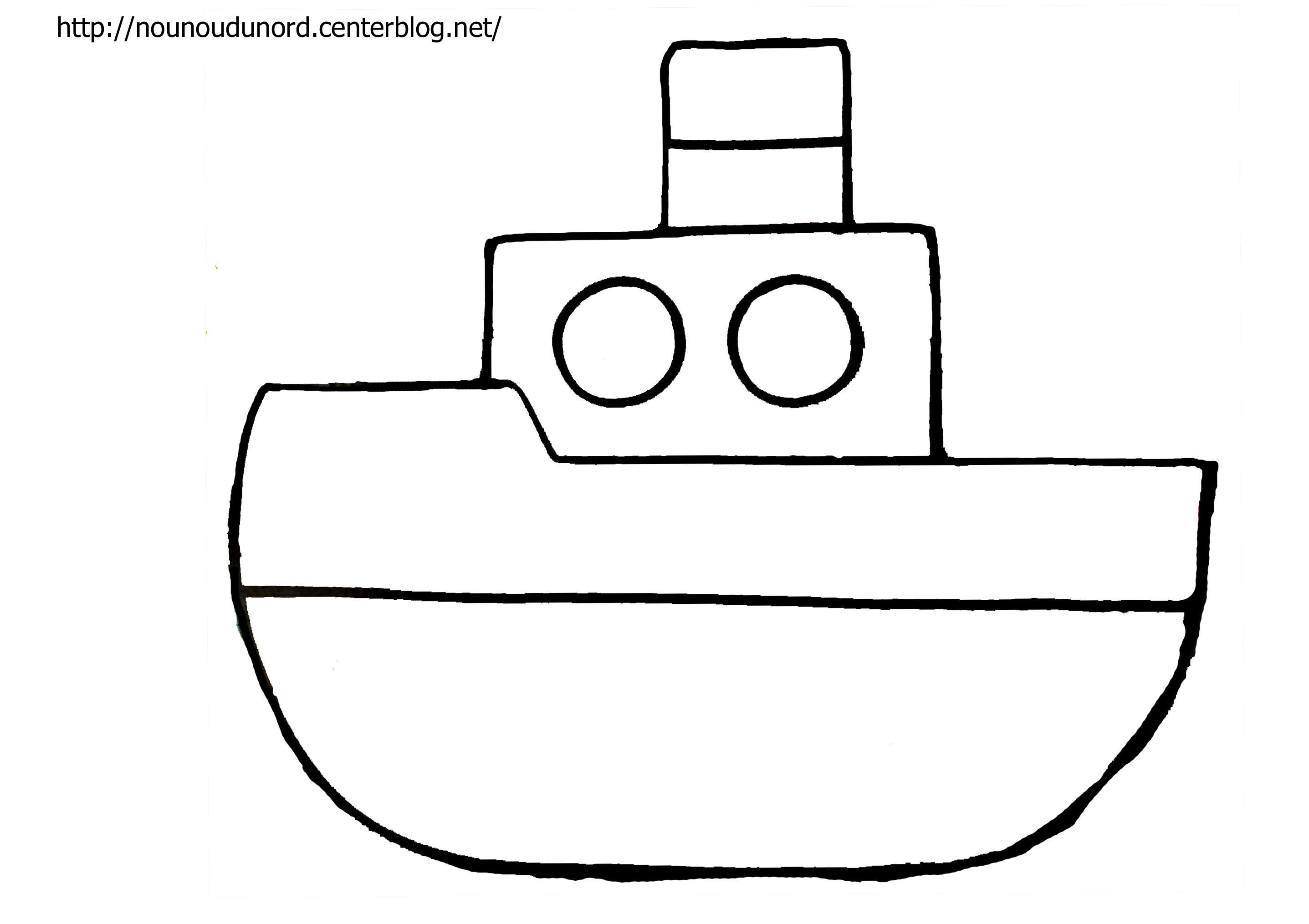 Coloriage bateau dessiné par nounoudunord