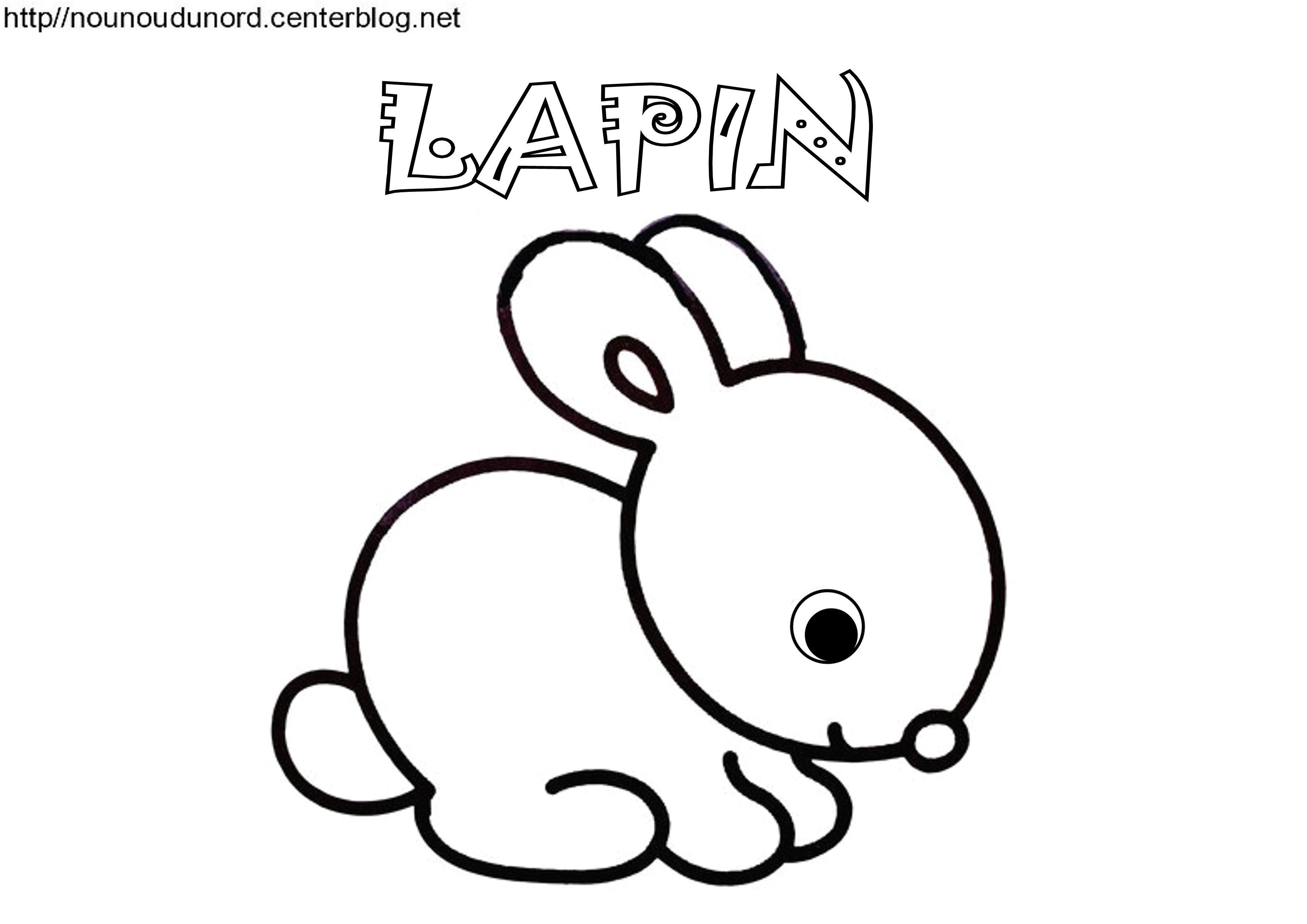 Lapin bébé de Pâques coloriage, pour gommettes, en couleur