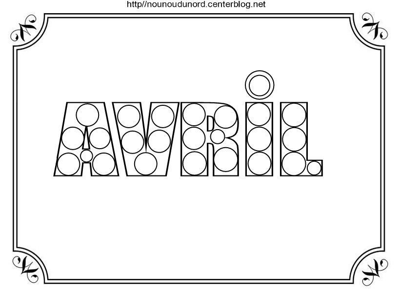 Mois D Avril Colorier Gommettes Et En Couleur