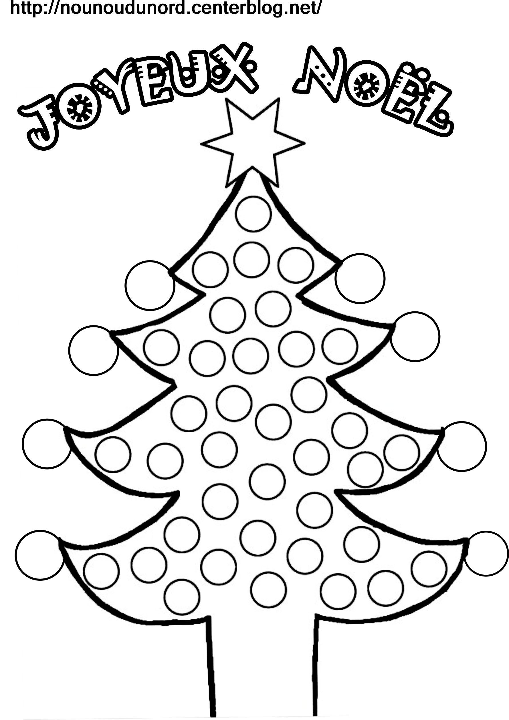 coloriage noel a gommettes