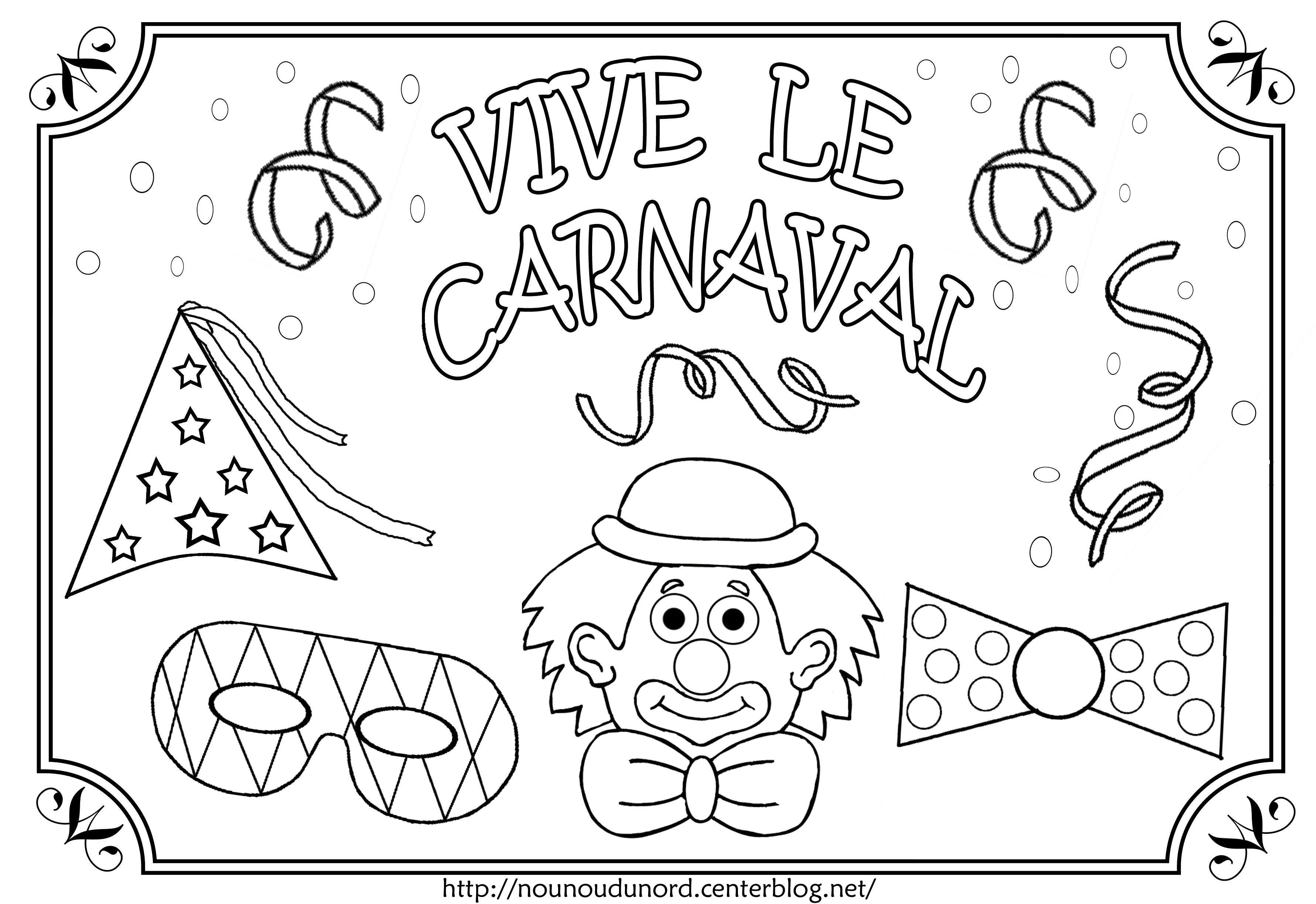 Coloriage vive le carnaval illustré par nounoudunord.