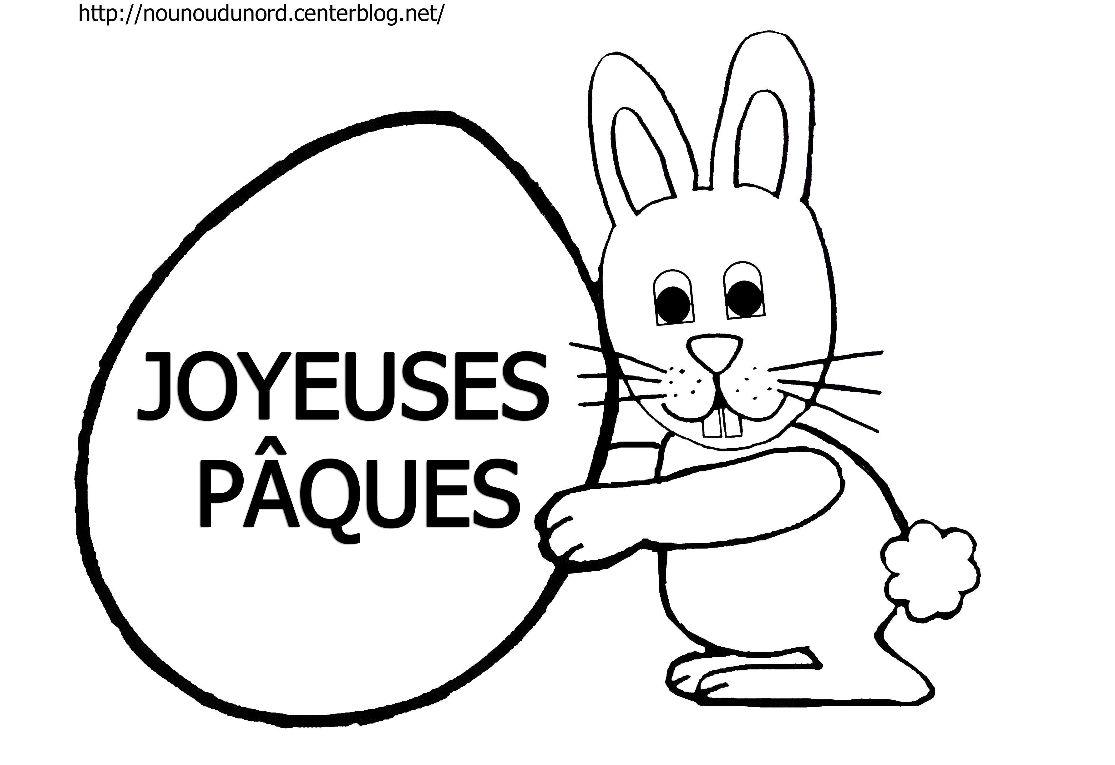 coloriage paques lapin