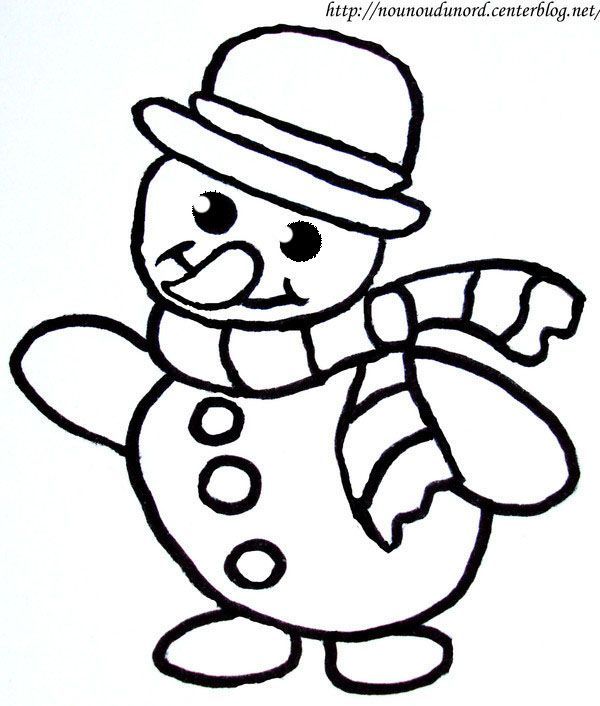 Coloriage bonhomme de neige