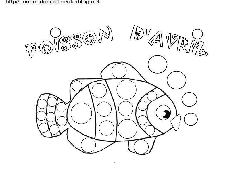 Coloriage Poisson Avril