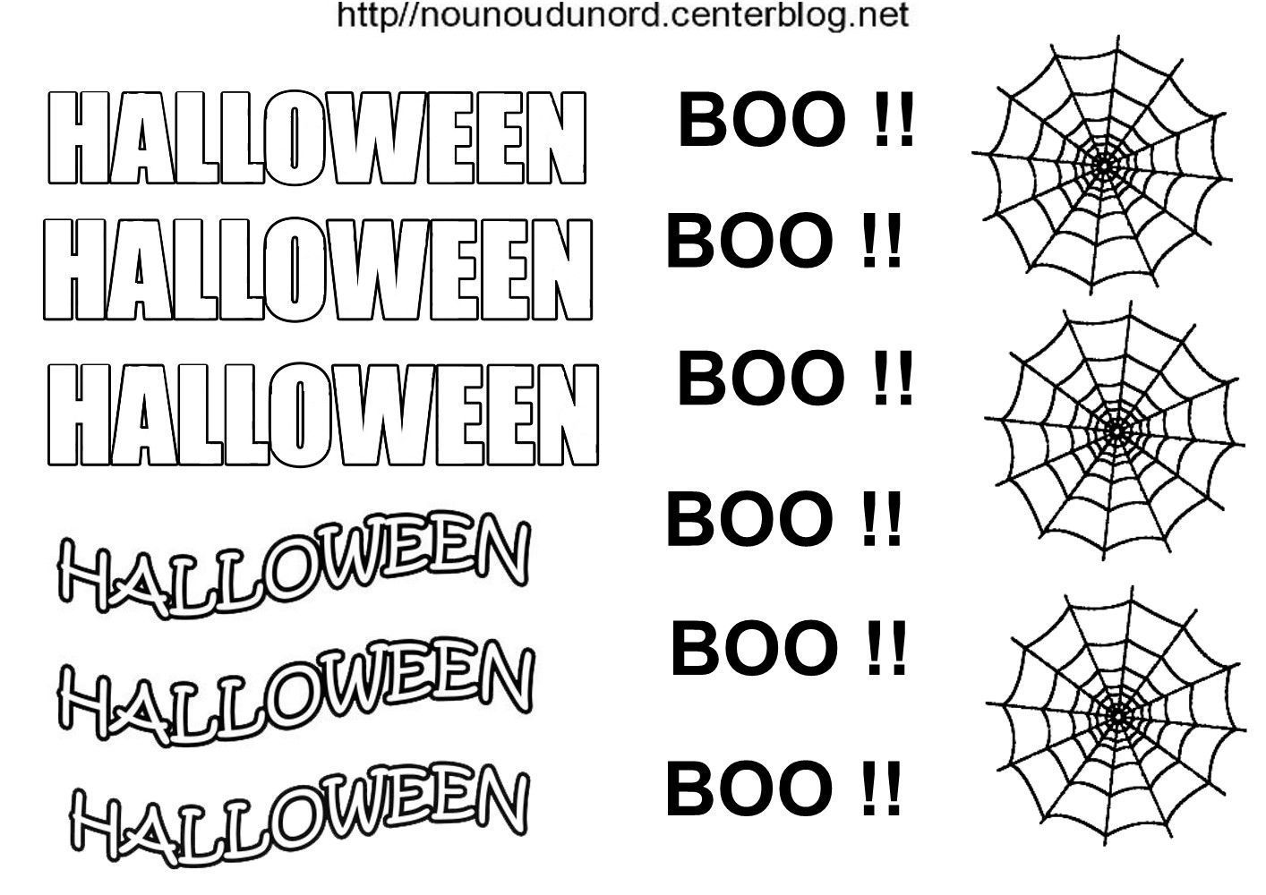 coloriage halloween ecriture