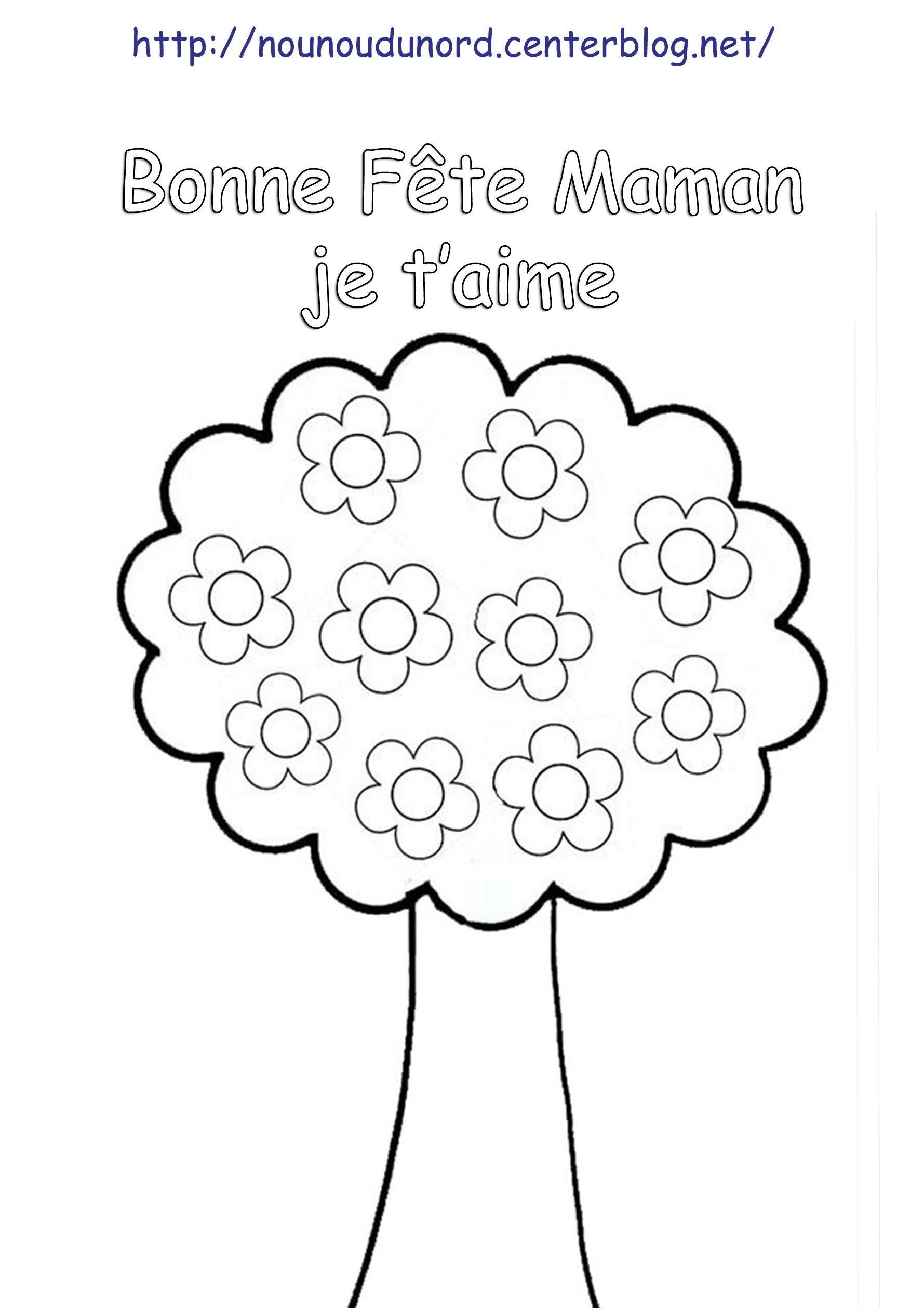 Coloriage Arbre Fleuri Pour La Fête Des Mères