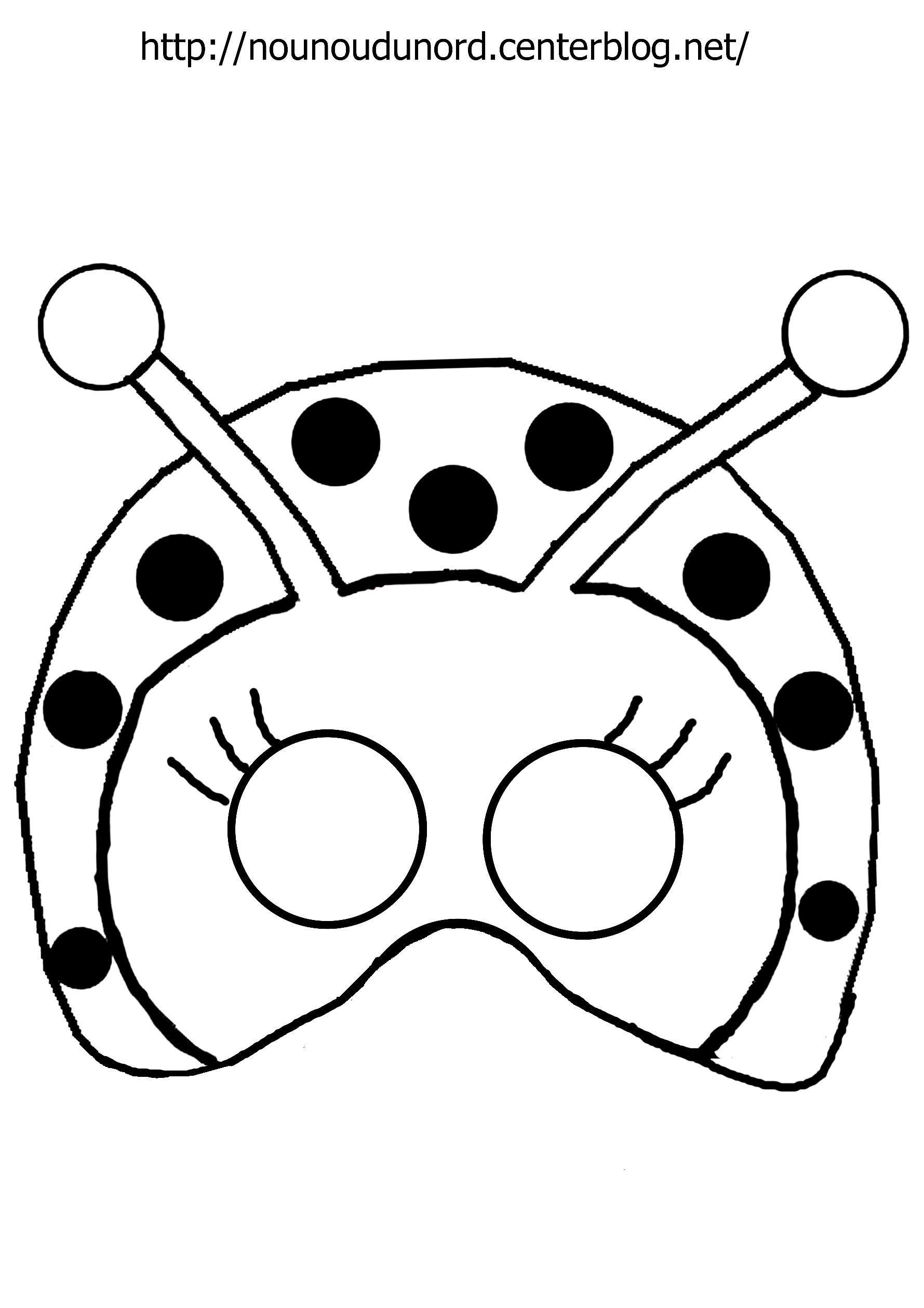 Masque Carnaval Maternelle à Imprimer Masque Coccinelle dessiné par nounoudunord