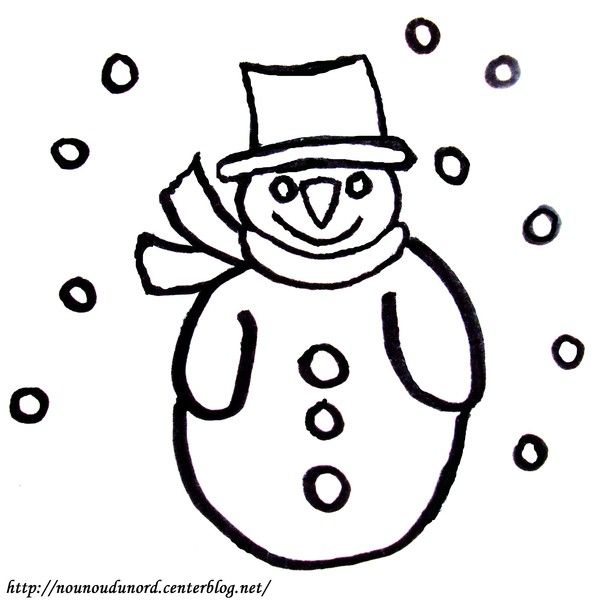 coloriage noel bonhomme de neige