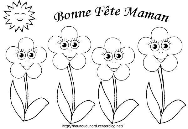 1950 coloriage fleur pour la fete des meres