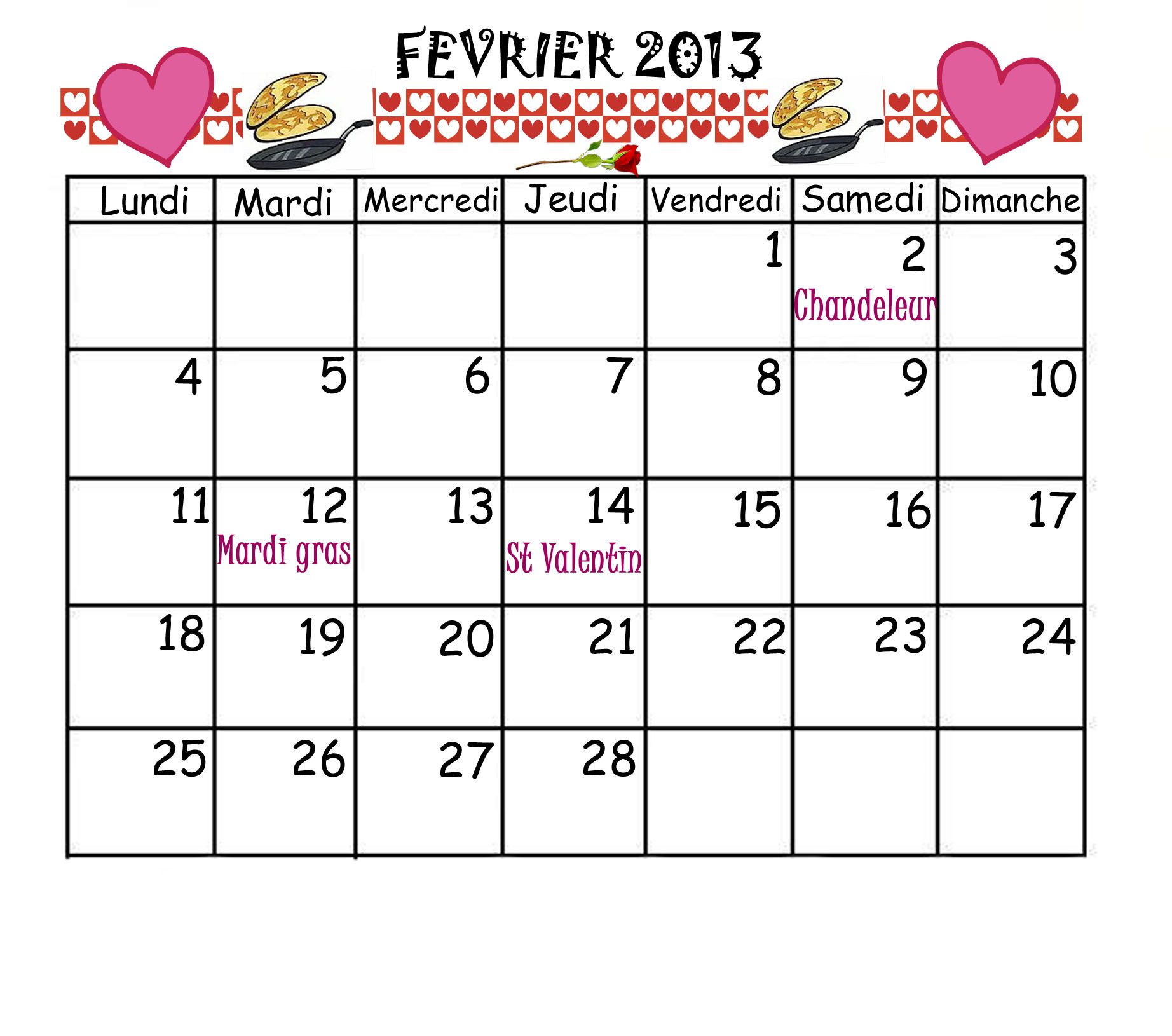 Fiche maternelle février