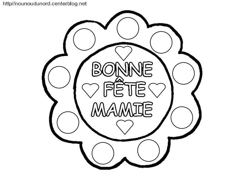 Fleur Bonne F Te Mamie Coloriage Gommettes Et En Couleur