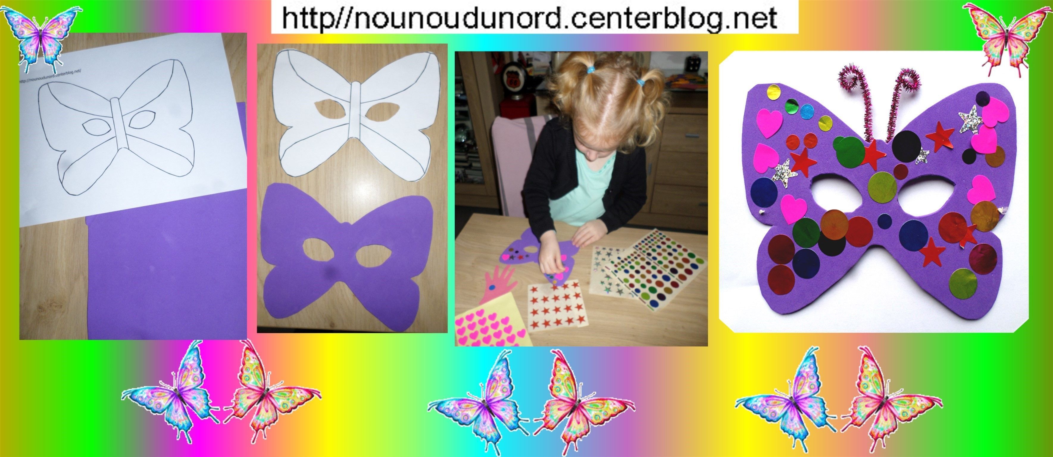 Masque papillon réalisé par Charlie 3 ans