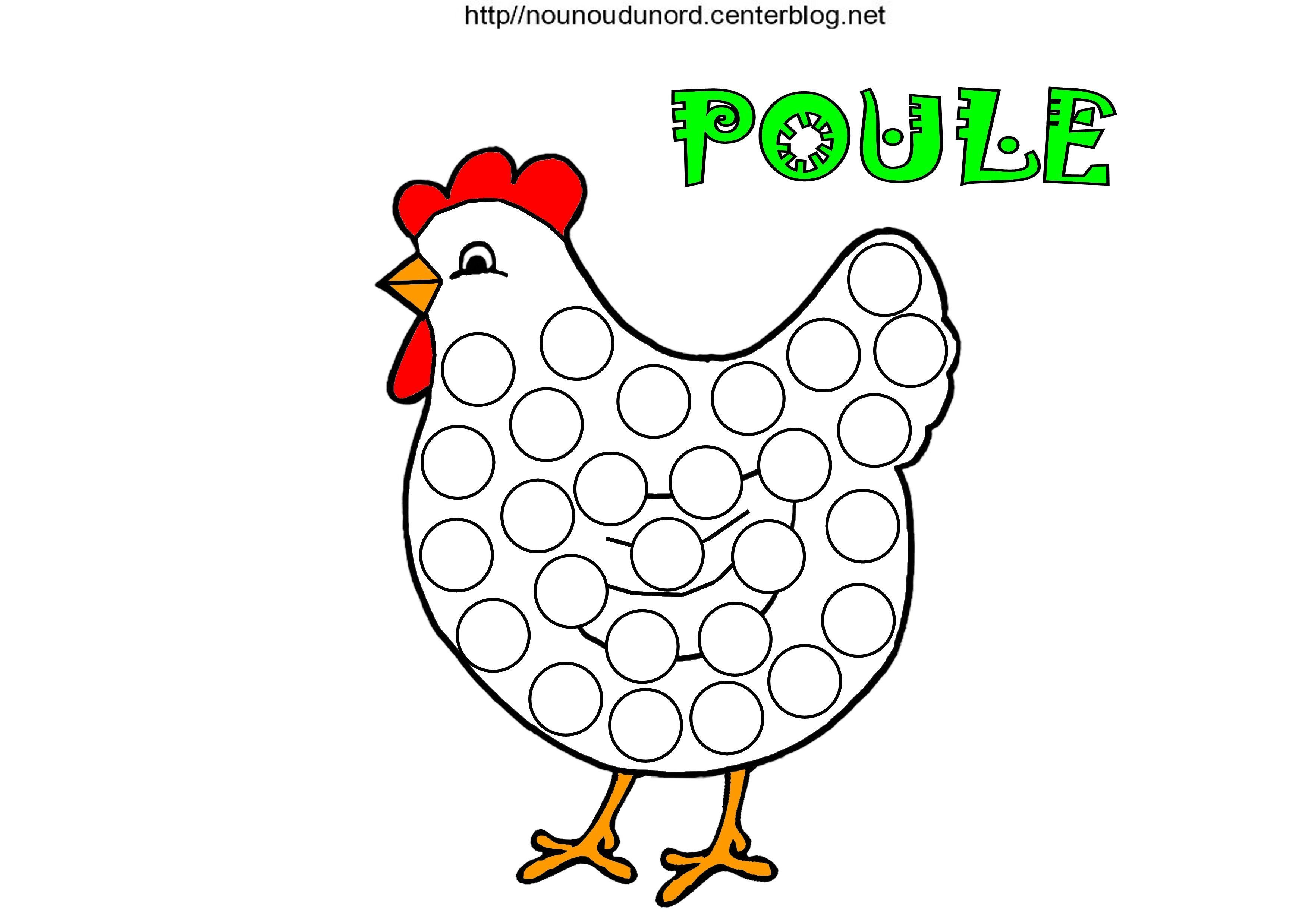 Coloriage Paques Poule