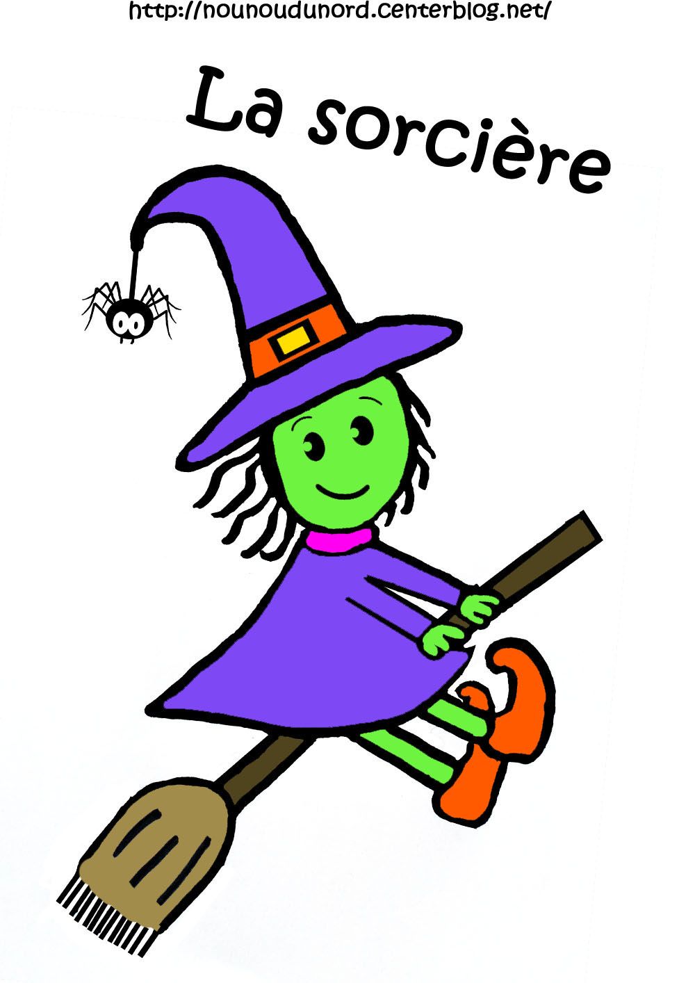 coloriage halloween sorciere