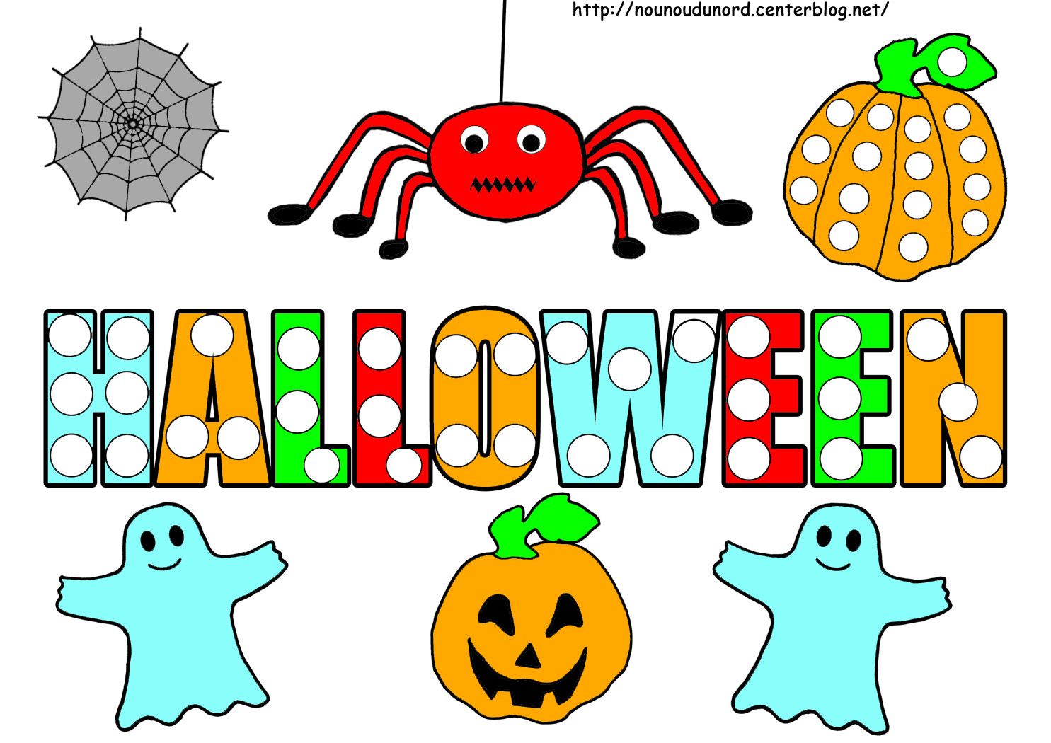 coloriage halloween a gommettes - Page 2