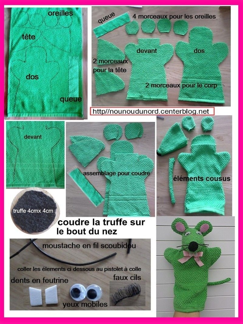 Marionnette Souris Verte Douce - Pour Enfants Dès La Naissance, Lavable Machine, Développement De L'imagination
