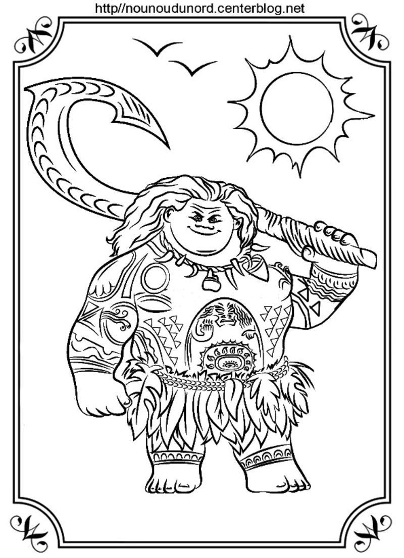 vaiana chef tui coloriage