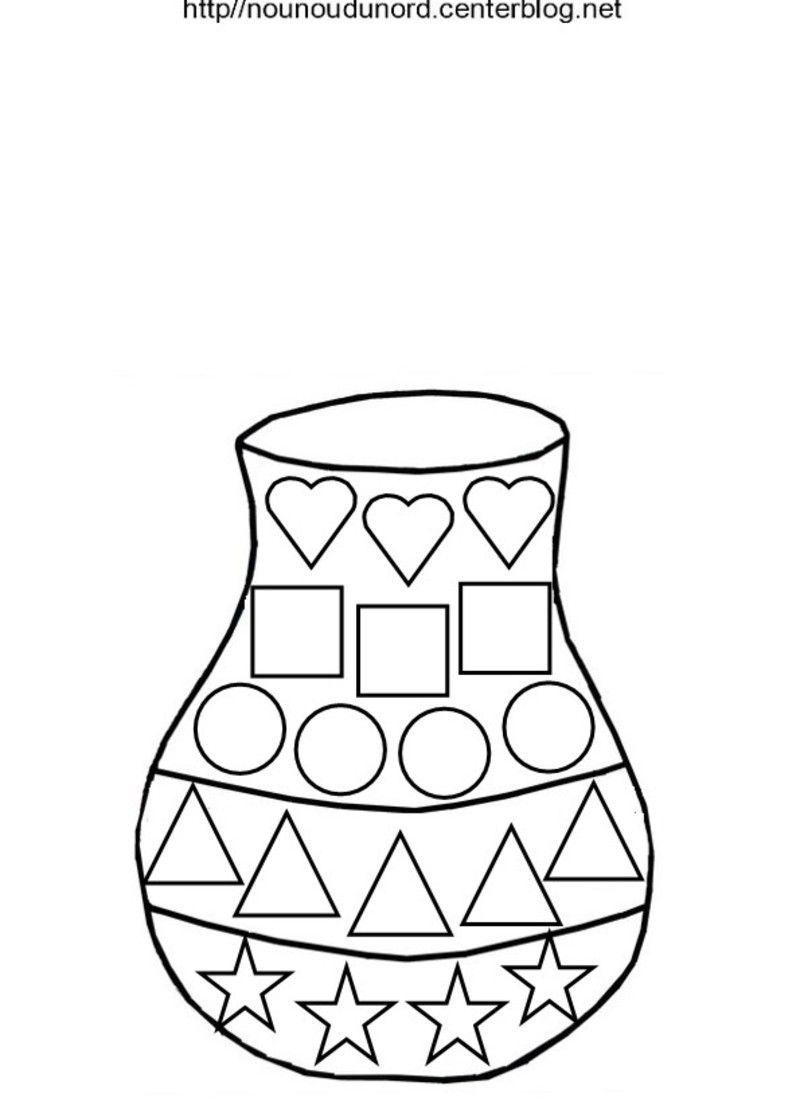 vase gommettes plusieurs formes Coloriage vase   gommettes dessiné par nounoudunord